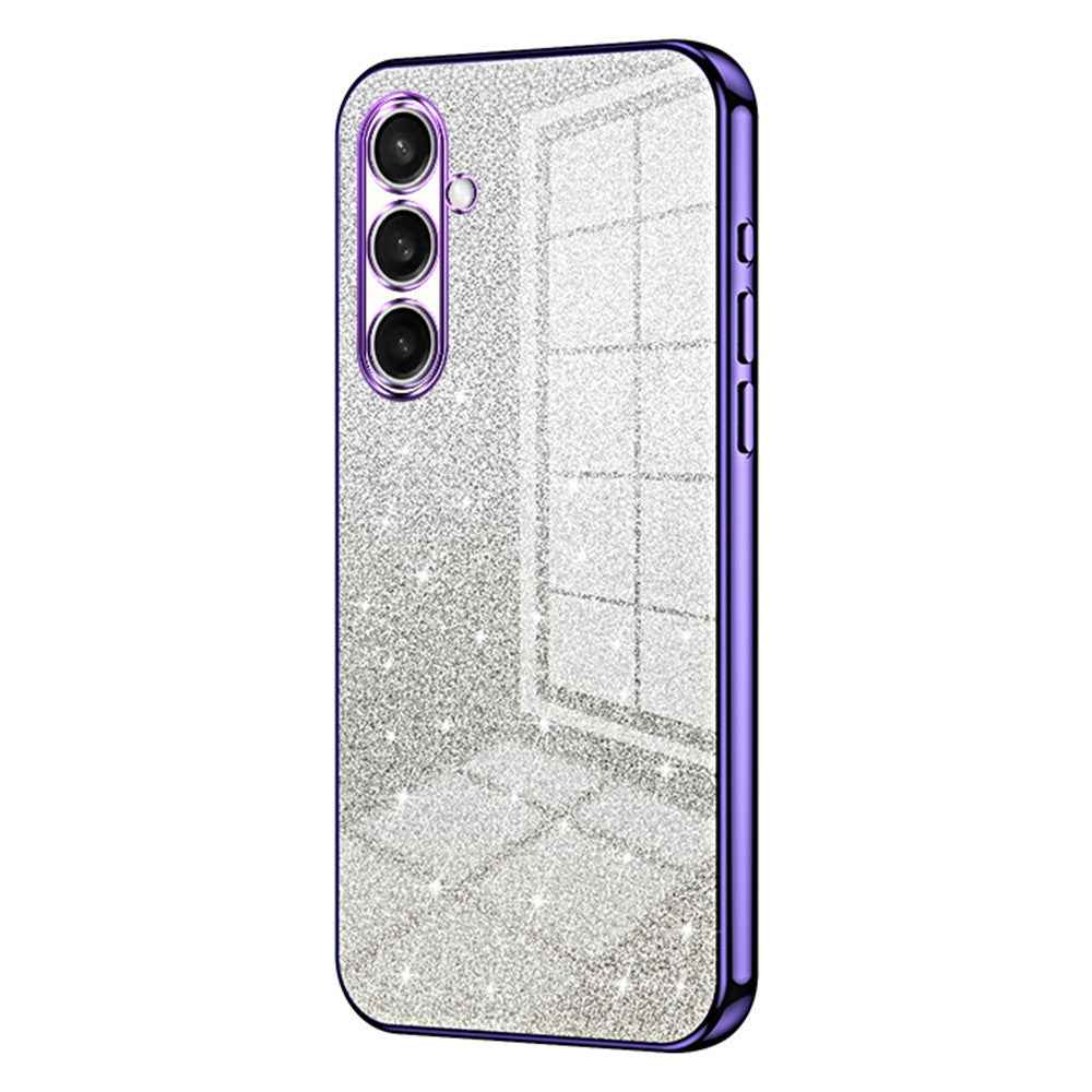 For Samsung Galaxy A57 5G Case Electroplating Gradient Glitter TPU Phone Cover - Purple