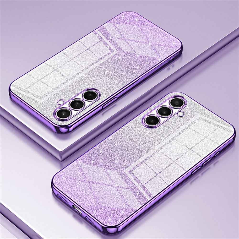 For Samsung Galaxy A57 5G Case Electroplating Gradient Glitter TPU Phone Cover - Purple