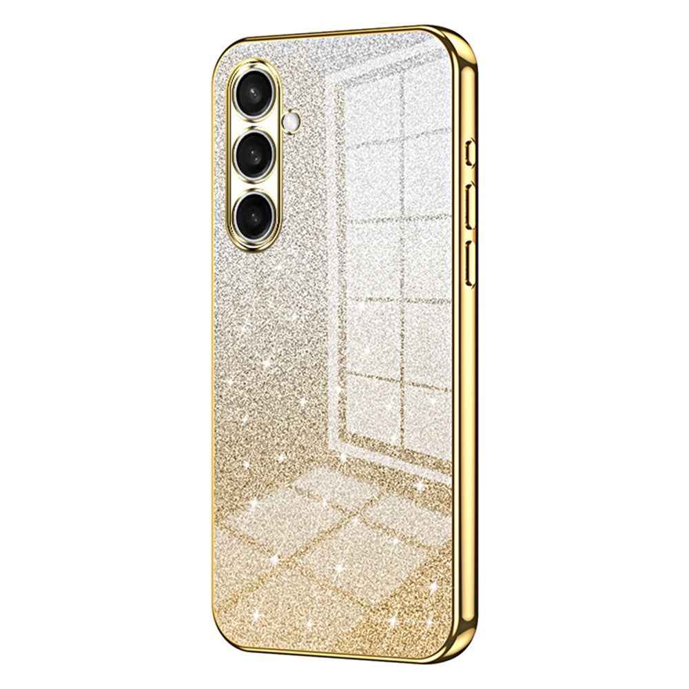 For Samsung Galaxy A57 5G Case Electroplating Gradient Glitter TPU Phone Cover - Gold
