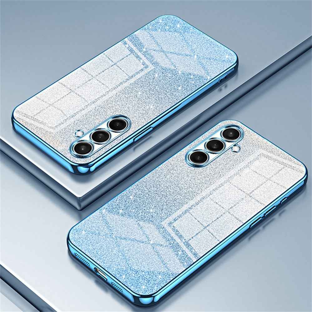 For Samsung Galaxy A57 5G Case Electroplating Gradient Glitter TPU Phone Cover - Blue