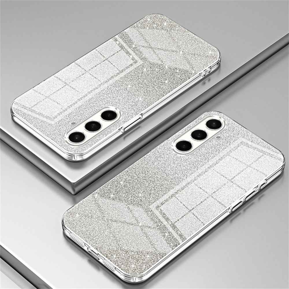 For Samsung Galaxy A57 5G Case Electroplating Gradient Glitter TPU Phone Cover - Transparent
