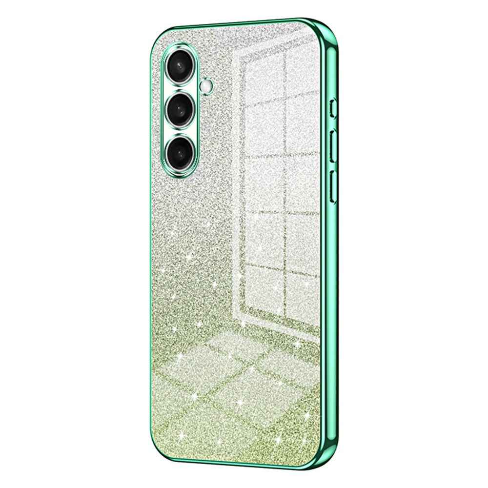 For Samsung Galaxy A57 5G Case Electroplating Gradient Glitter TPU Phone Cover - Green