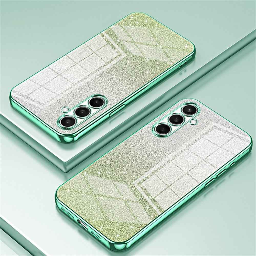 For Samsung Galaxy A57 5G Case Electroplating Gradient Glitter TPU Phone Cover - Green