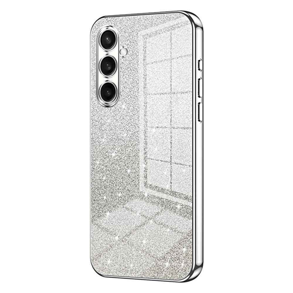 For Samsung Galaxy A57 5G Case Electroplating Gradient Glitter TPU Phone Cover - Silver