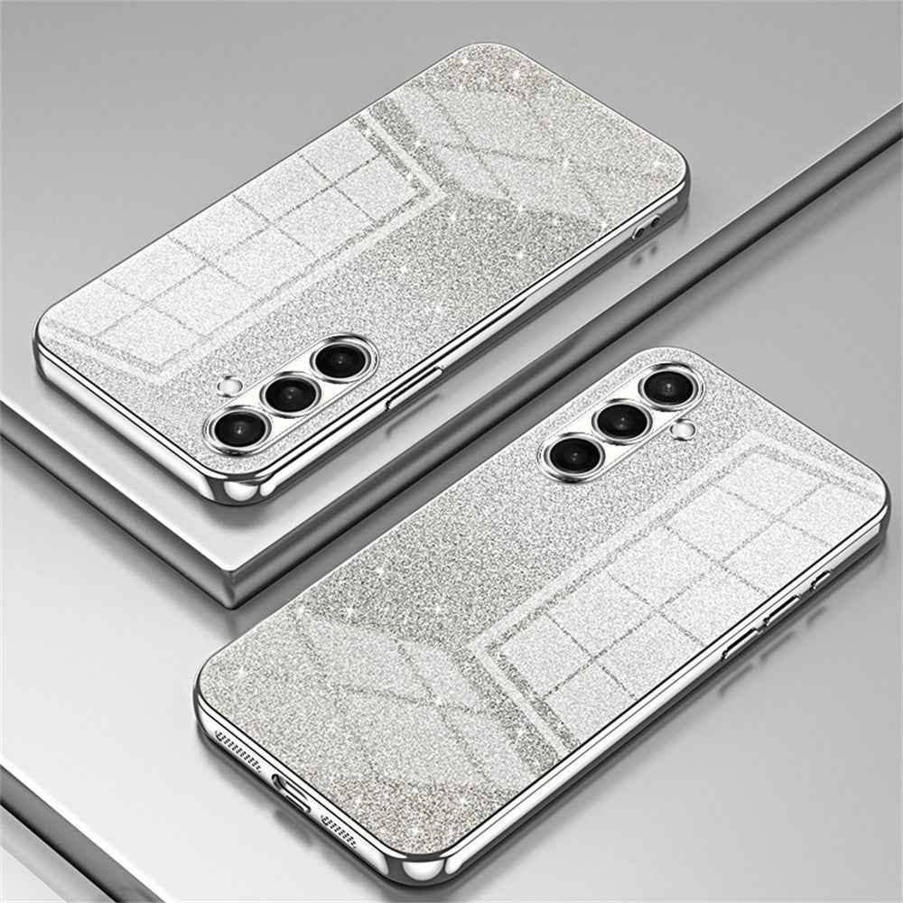 For Samsung Galaxy A57 5G Case Electroplating Gradient Glitter TPU Phone Cover - Silver