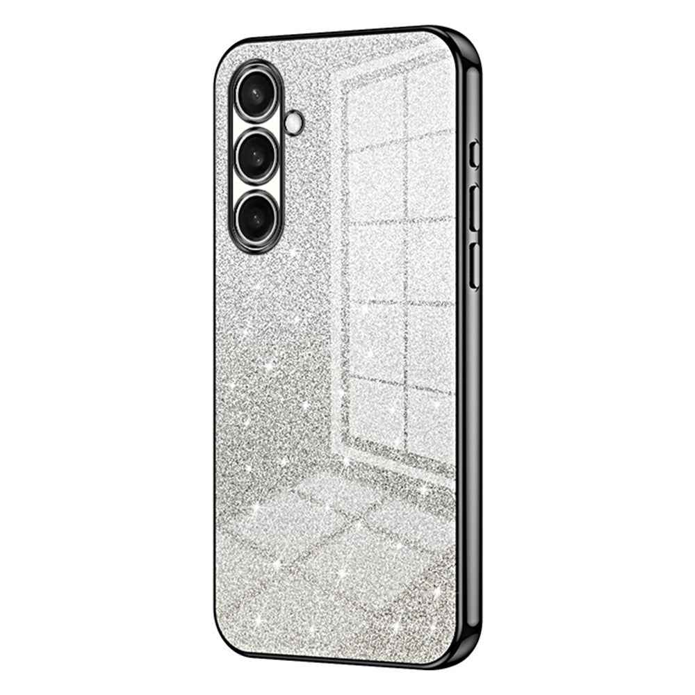 For Samsung Galaxy A57 5G Case Electroplating Gradient Glitter TPU Phone Cover - Black