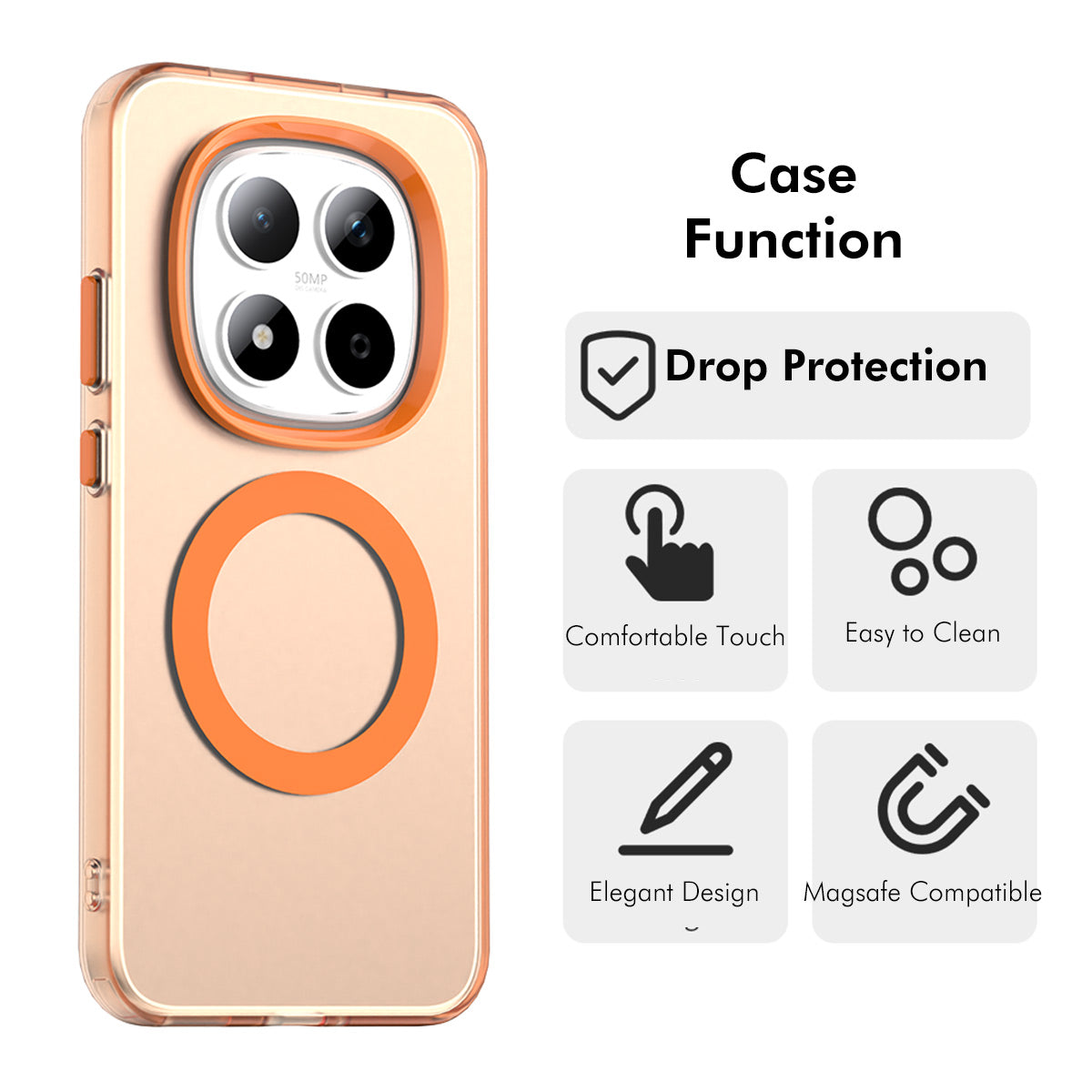For Xiaomi Redmi Note 15 Pro 5G (Global) Magnetic Case with 9H Tempered Glass ENKAY HAT PRINCE PC TPU Phone Cover - Black