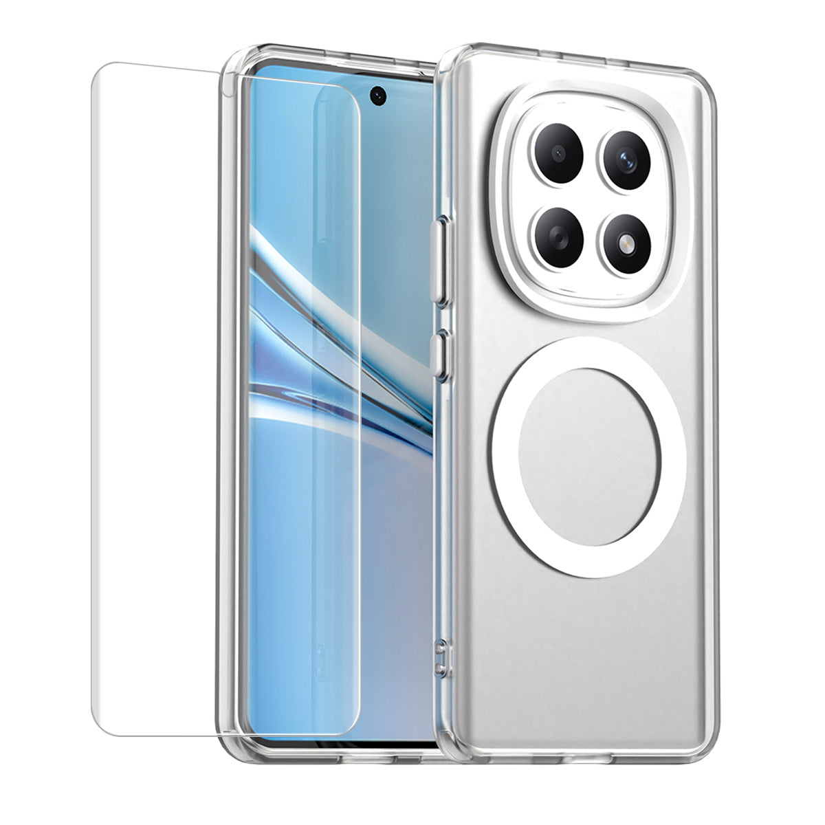 For Xiaomi Poco M8 Pro 5G / Redmi Note 15 Pro+ 5G (Global) ENKAY Hat-Prince Magnetic Case with Hydrogel Film PC TPU Phone Cover - White