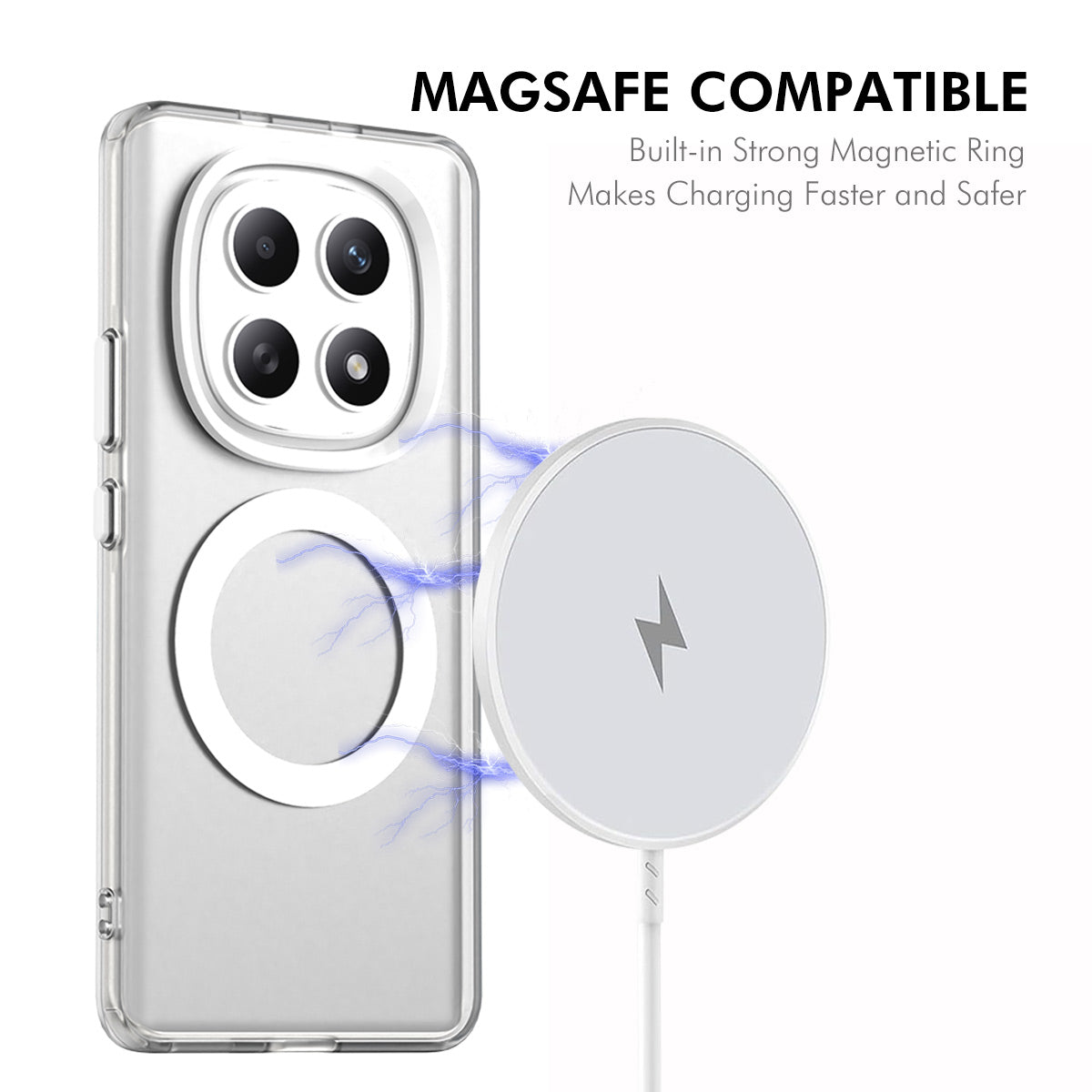 For Xiaomi Poco M8 Pro 5G / Redmi Note 15 Pro+ 5G (Global) ENKAY Hat-Prince Magnetic Case with Hydrogel Film PC TPU Phone Cover - White