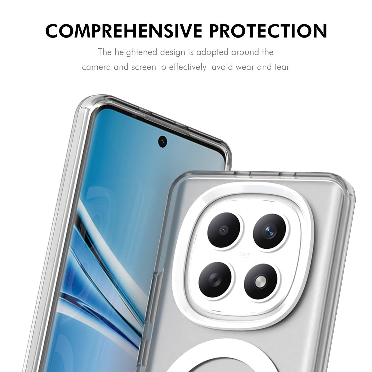 For Xiaomi Poco M8 Pro 5G / Redmi Note 15 Pro+ 5G (Global) ENKAY Hat-Prince Magnetic Case with Hydrogel Film PC TPU Phone Cover - White
