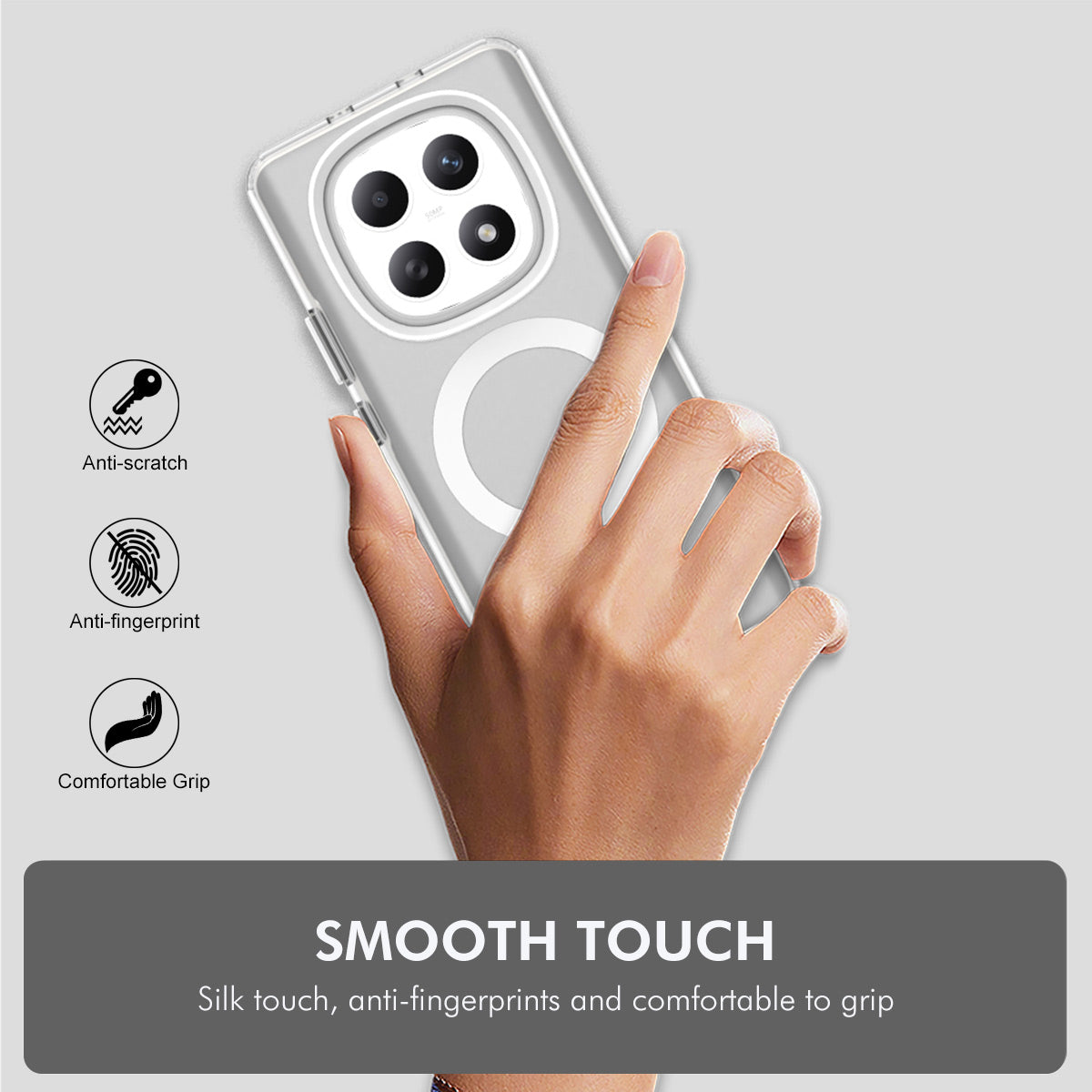 For Xiaomi Poco M8 Pro 5G / Redmi Note 15 Pro+ 5G (Global) ENKAY Hat-Prince Magnetic Case with Hydrogel Film PC TPU Phone Cover - White