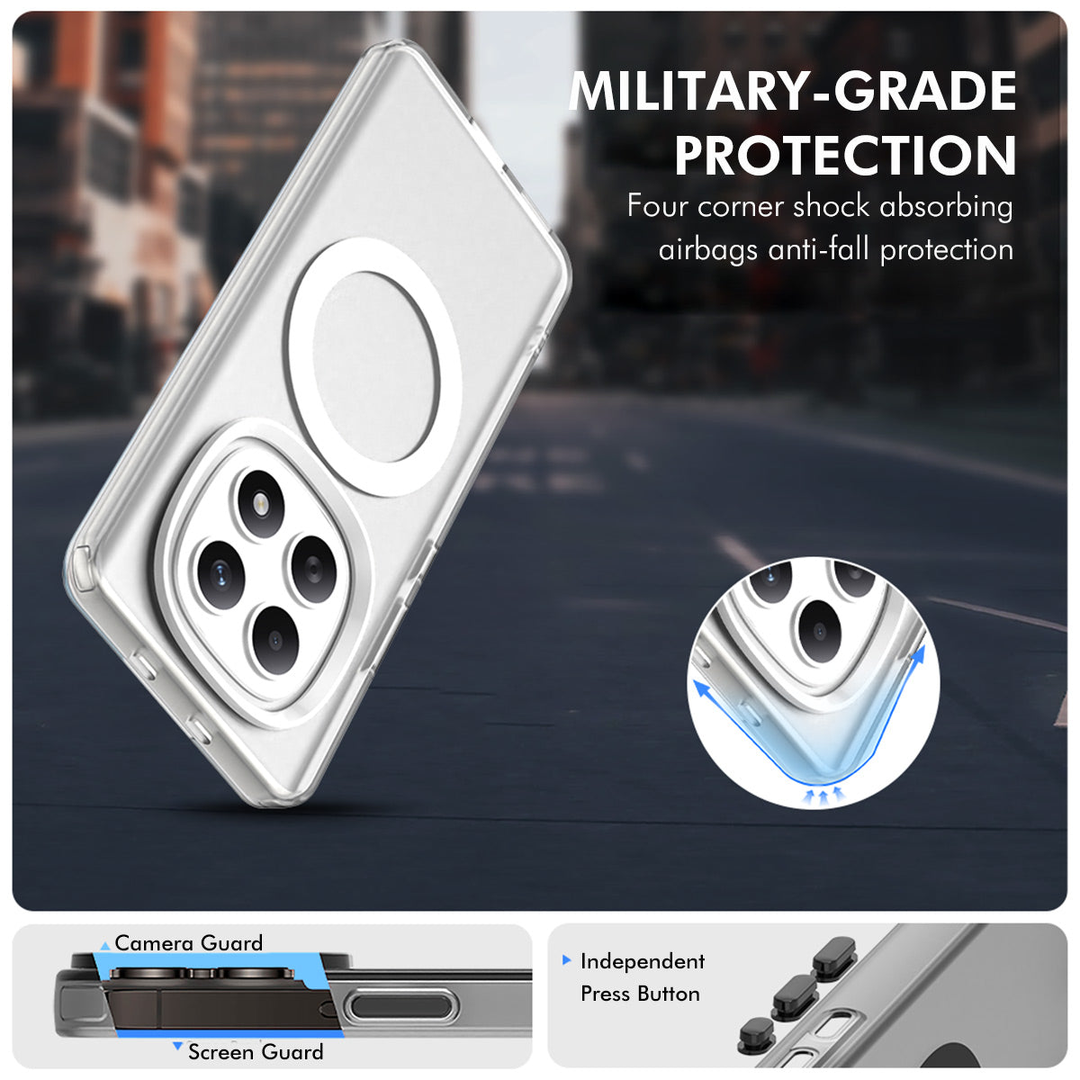 For Xiaomi Poco M8 Pro 5G / Redmi Note 15 Pro+ 5G (Global) ENKAY Hat-Prince Magnetic Case with Hydrogel Film PC TPU Phone Cover - Purple