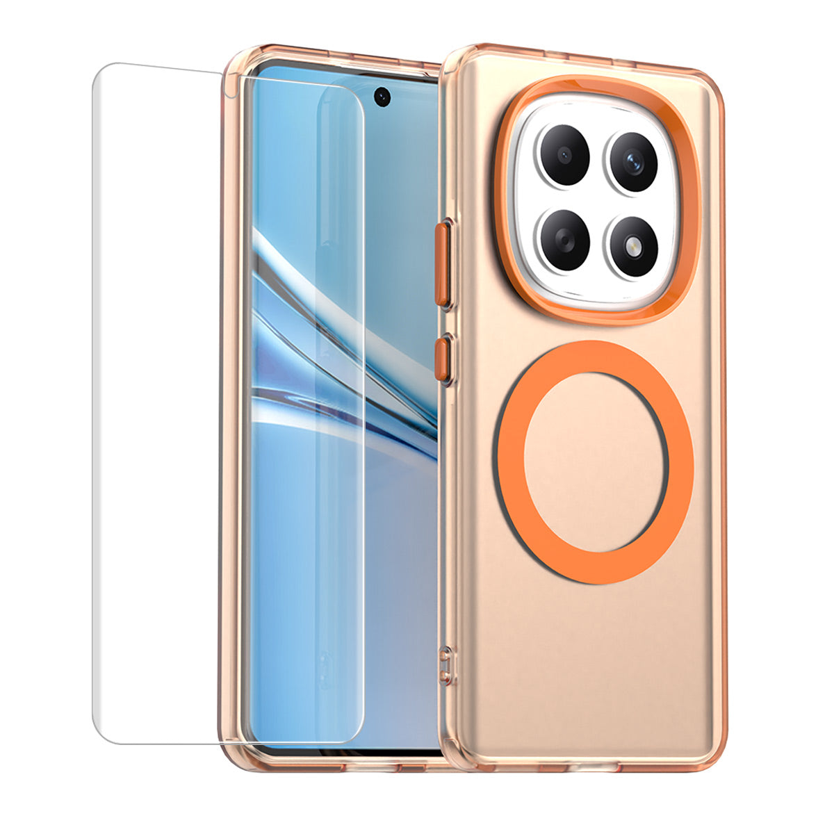 For Xiaomi Poco M8 5G / Redmi Note 15 5G (Global) / 15 4G (Global) ENKAY Hat-Prince Magnetic Case with Hydrogel Film PC TPU Phone Cover - Orange