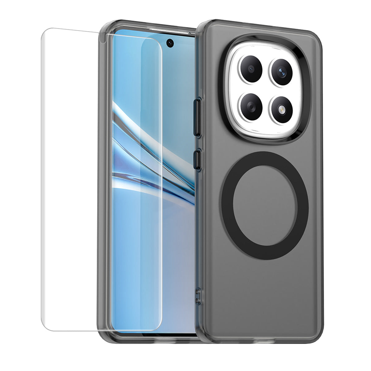 For Xiaomi Poco M8 5G / Redmi Note 15 5G (Global) / 15 4G (Global) ENKAY Hat-Prince Magnetic Case with Hydrogel Film PC TPU Phone Cover - Black