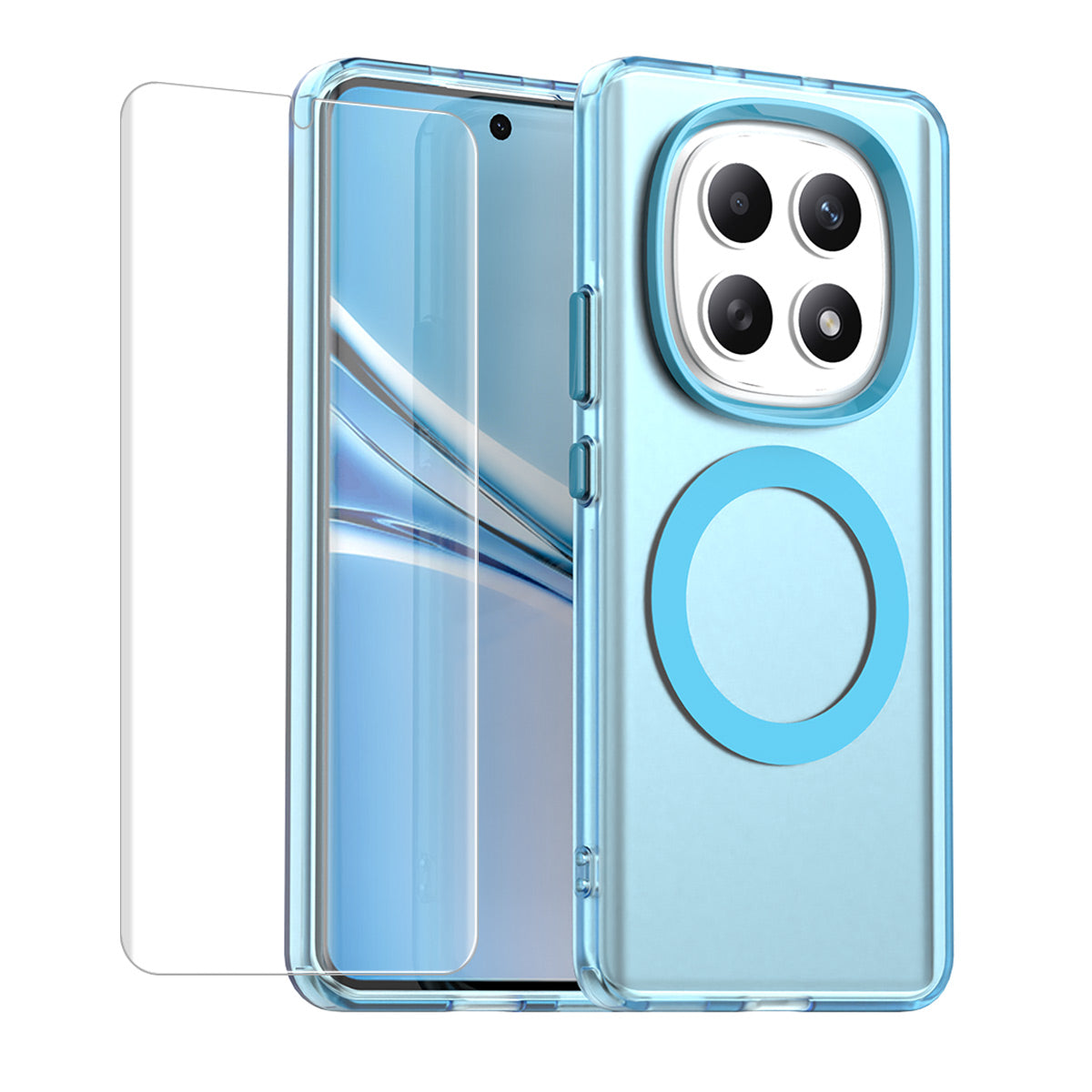 For Xiaomi Poco M8 5G / Redmi Note 15 5G (Global) / 15 4G (Global) ENKAY Hat-Prince Magnetic Case with Hydrogel Film PC TPU Phone Cover - Blue