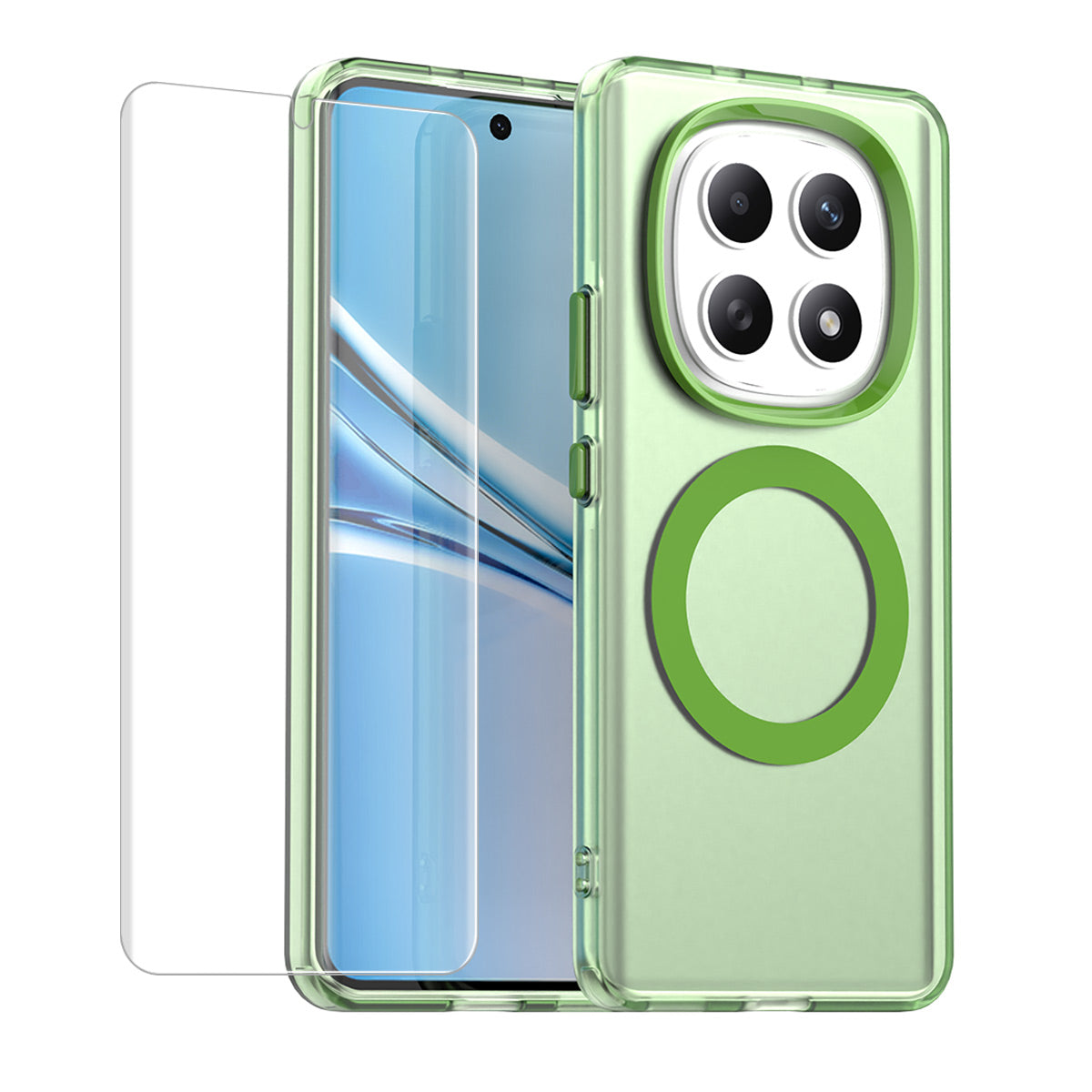 For Xiaomi Poco M8 5G / Redmi Note 15 5G (Global) / 15 4G (Global) ENKAY Hat-Prince Magnetic Case with Hydrogel Film PC TPU Phone Cover - Green
