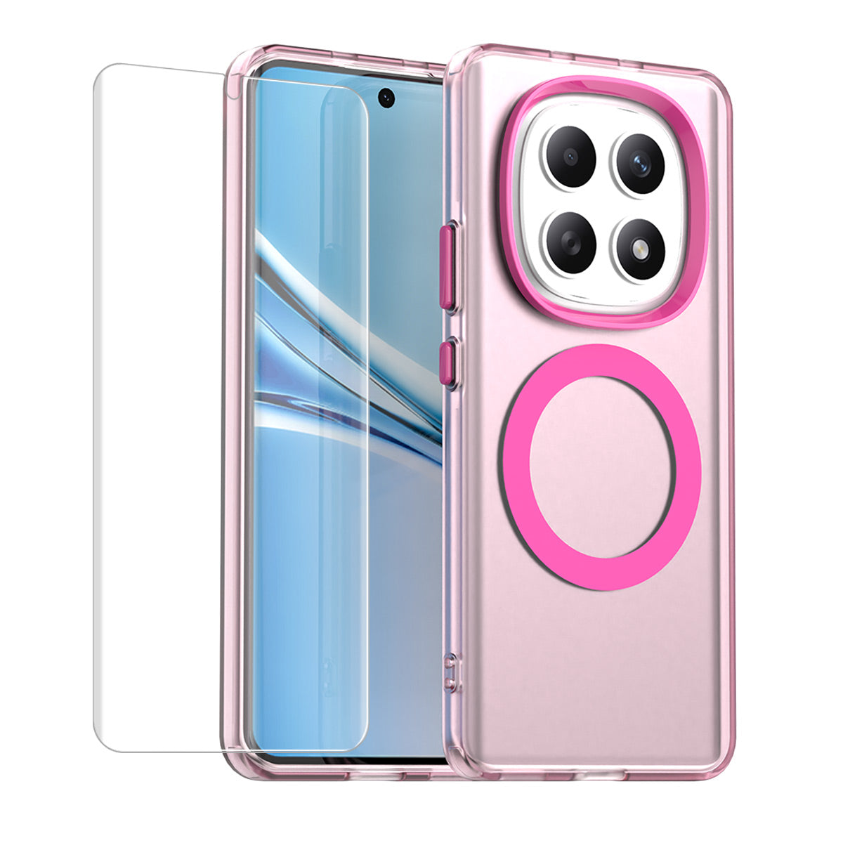 For Xiaomi Poco M8 5G / Redmi Note 15 5G (Global) / 15 4G (Global) ENKAY Hat-Prince Magnetic Case with Hydrogel Film PC TPU Phone Cover - Rose