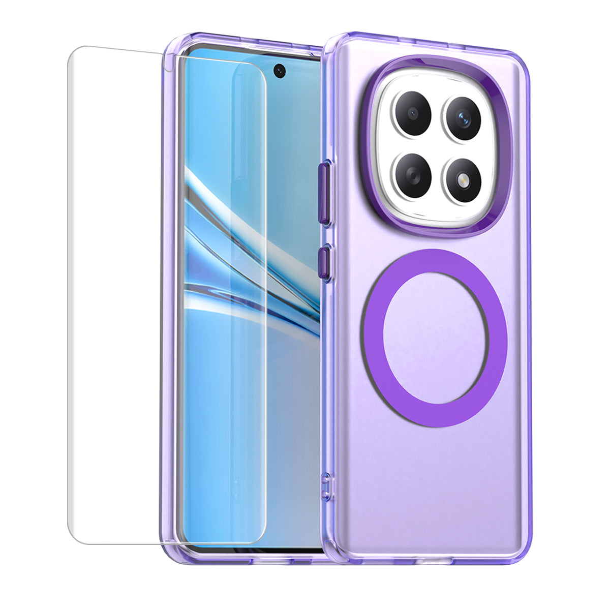 For Xiaomi Poco M8 5G / Redmi Note 15 5G (Global) / 15 4G (Global) ENKAY Hat-Prince Magnetic Case with Hydrogel Film PC TPU Phone Cover - Purple