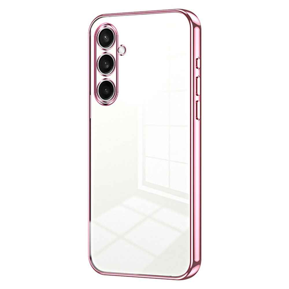 For Samsung Galaxy A57 5G Case Electroplating Frame Soft TPU Phone Cover - Pink