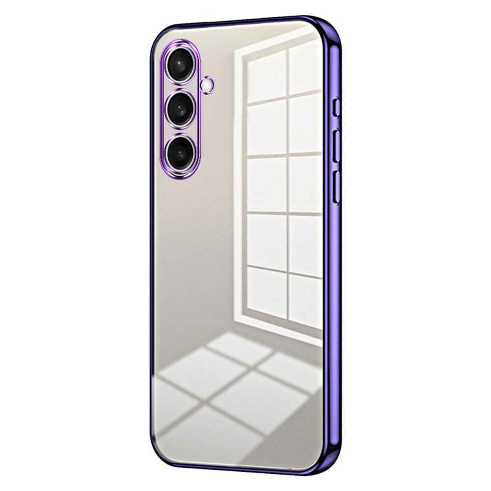 For Samsung Galaxy A57 5G Case Electroplating Frame Soft TPU Phone Cover - Purple