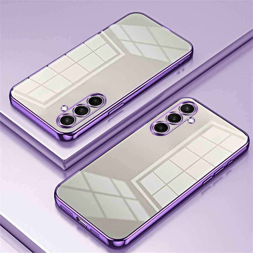 For Samsung Galaxy A57 5G Case Electroplating Frame Soft TPU Phone Cover - Purple