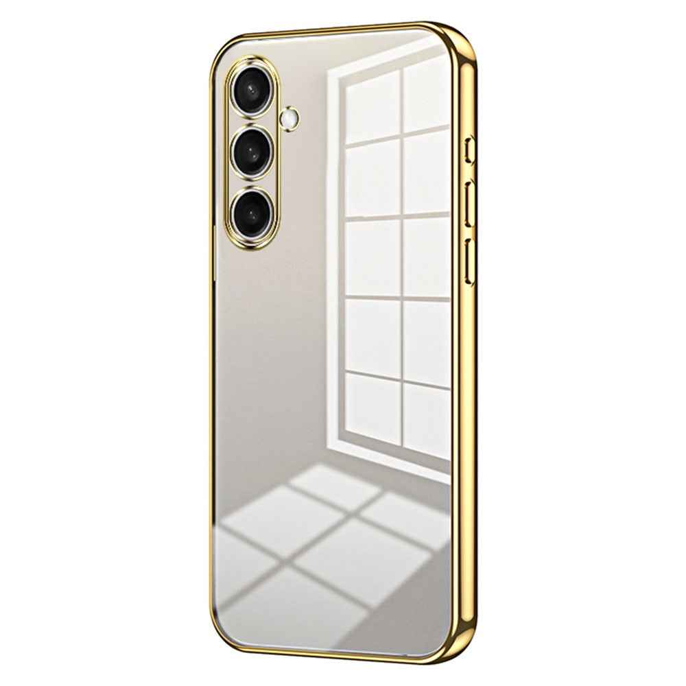 For Samsung Galaxy A57 5G Case Electroplating Frame Soft TPU Phone Cover - Gold