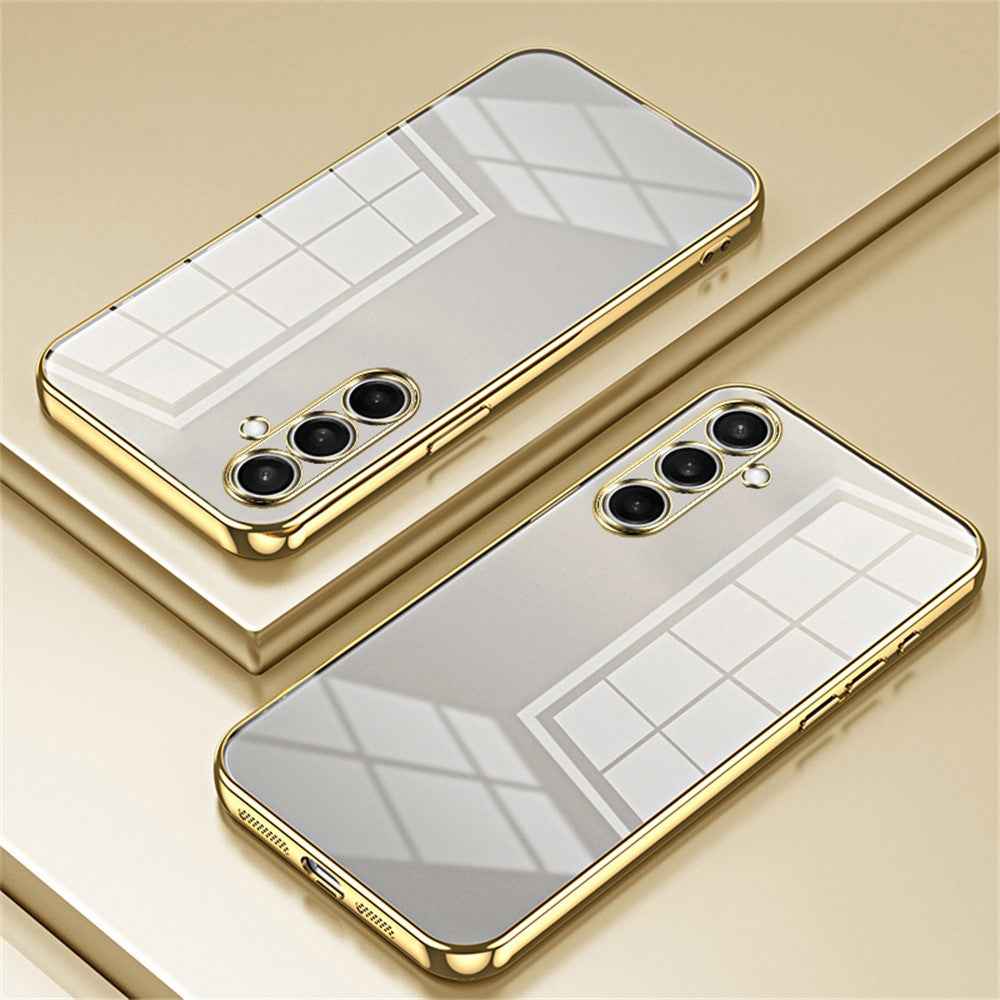 For Samsung Galaxy A57 5G Case Electroplating Frame Soft TPU Phone Cover - Gold