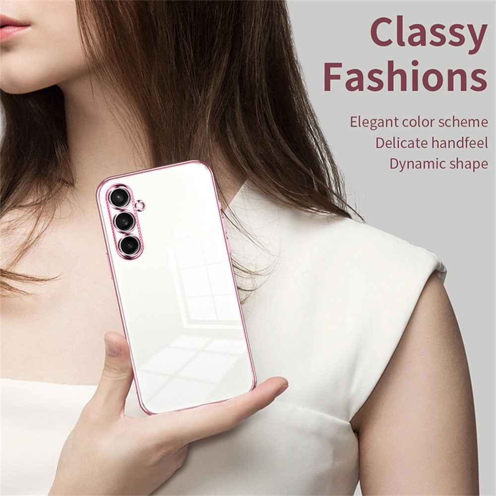 For Samsung Galaxy A57 5G Case Electroplating Frame Soft TPU Phone Cover - Blue