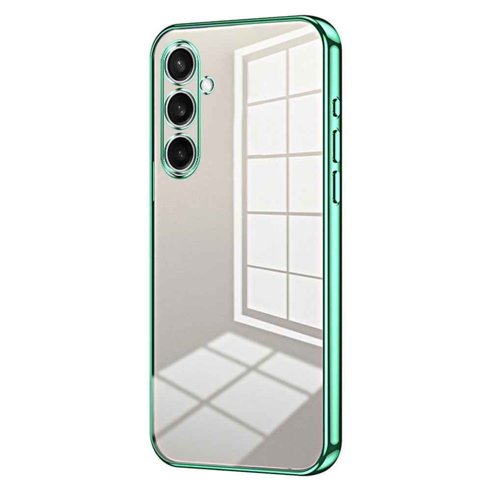 For Samsung Galaxy A57 5G Case Electroplating Frame Soft TPU Phone Cover - Green