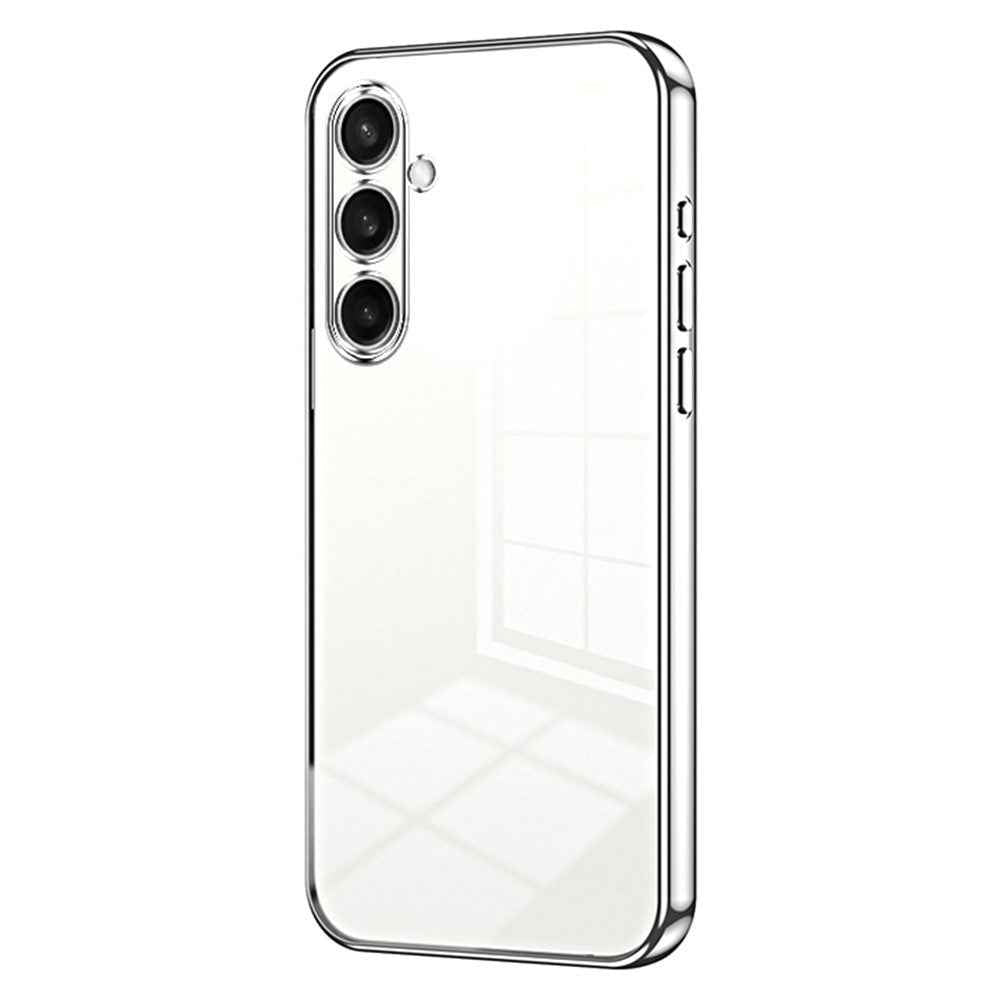 For Samsung Galaxy A57 5G Case Electroplating Frame Soft TPU Phone Cover - Silver