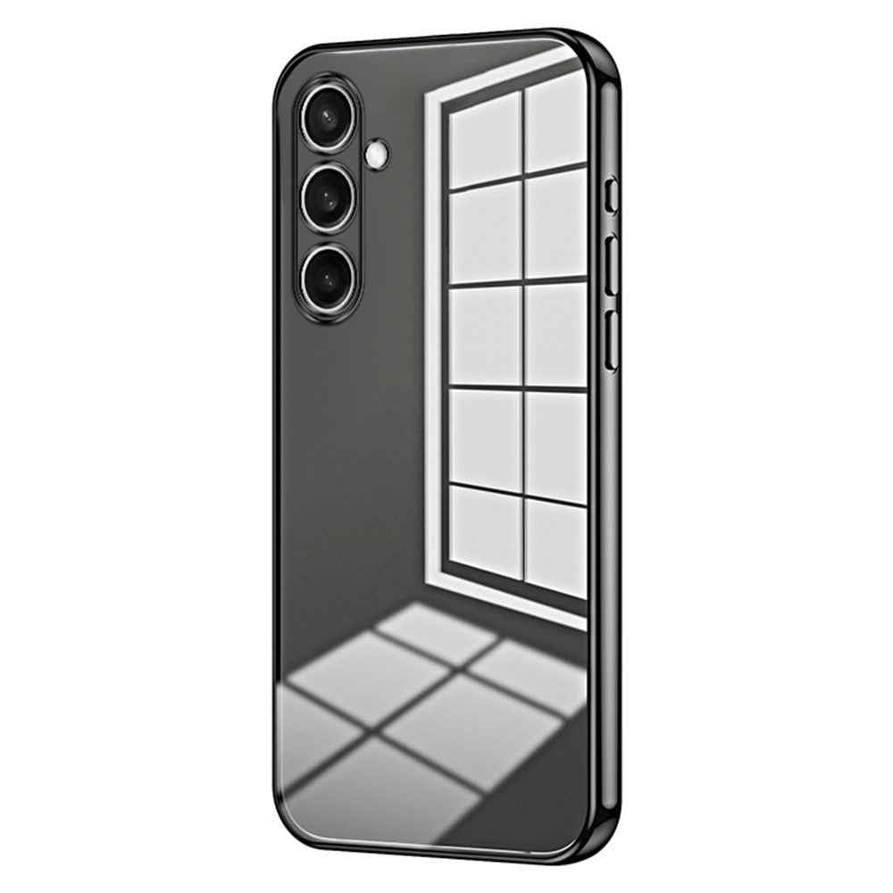For Samsung Galaxy A57 5G Case Electroplating Frame Soft TPU Phone Cover - Black