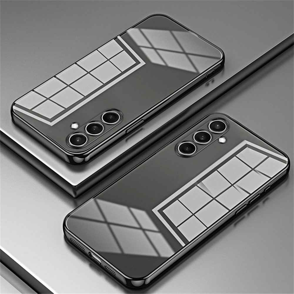 For Samsung Galaxy A57 5G Case Electroplating Frame Soft TPU Phone Cover - Black