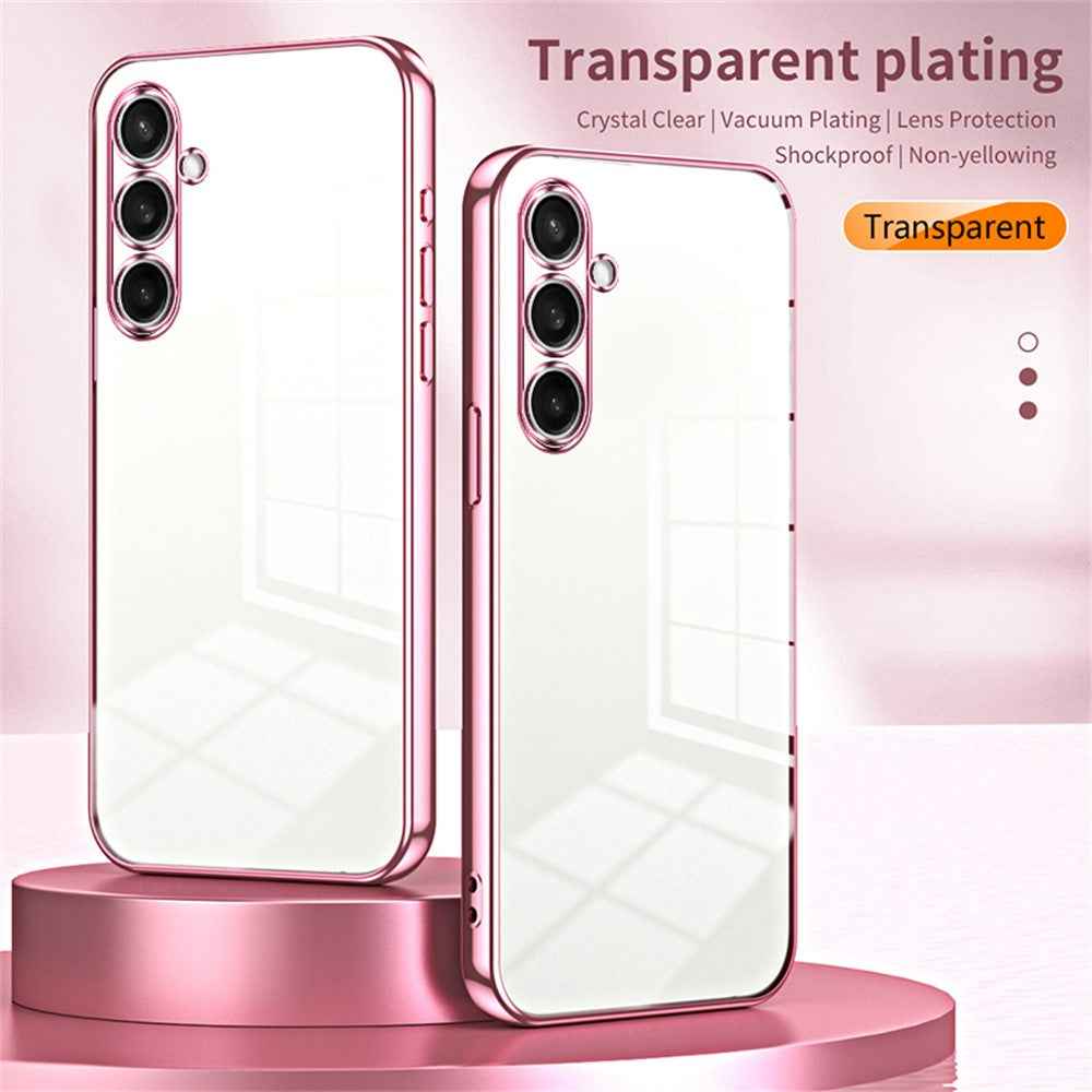 For Samsung Galaxy A57 5G Case Electroplating Frame Soft TPU Phone Cover - Black