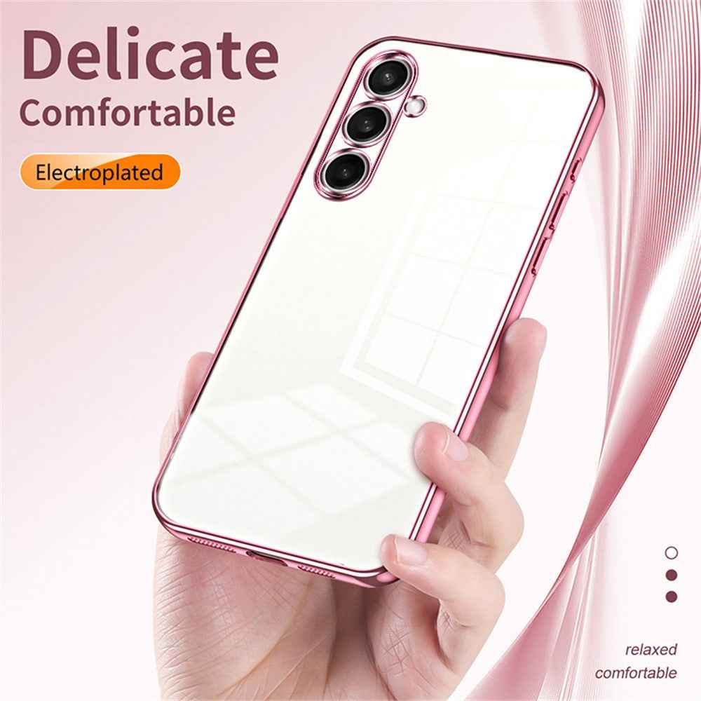 For Samsung Galaxy A57 5G Case Electroplating Frame Soft TPU Phone Cover - Black