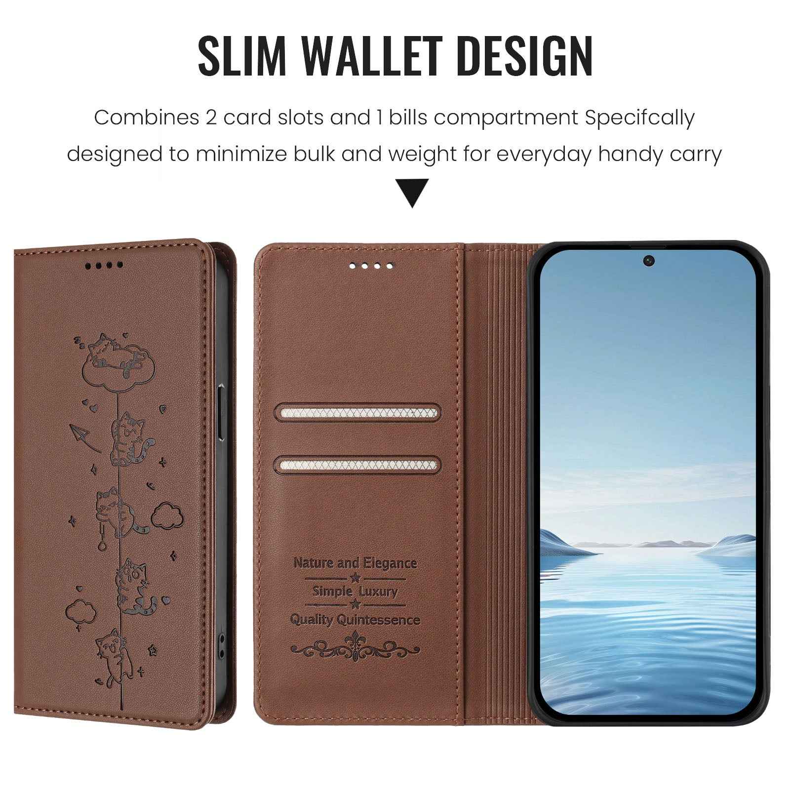 For Xiaomi 17 Ultra 5G Case RFID Blocking Wallet Stand Imprinted Cat Pattern Leather Phone Cover - Brown