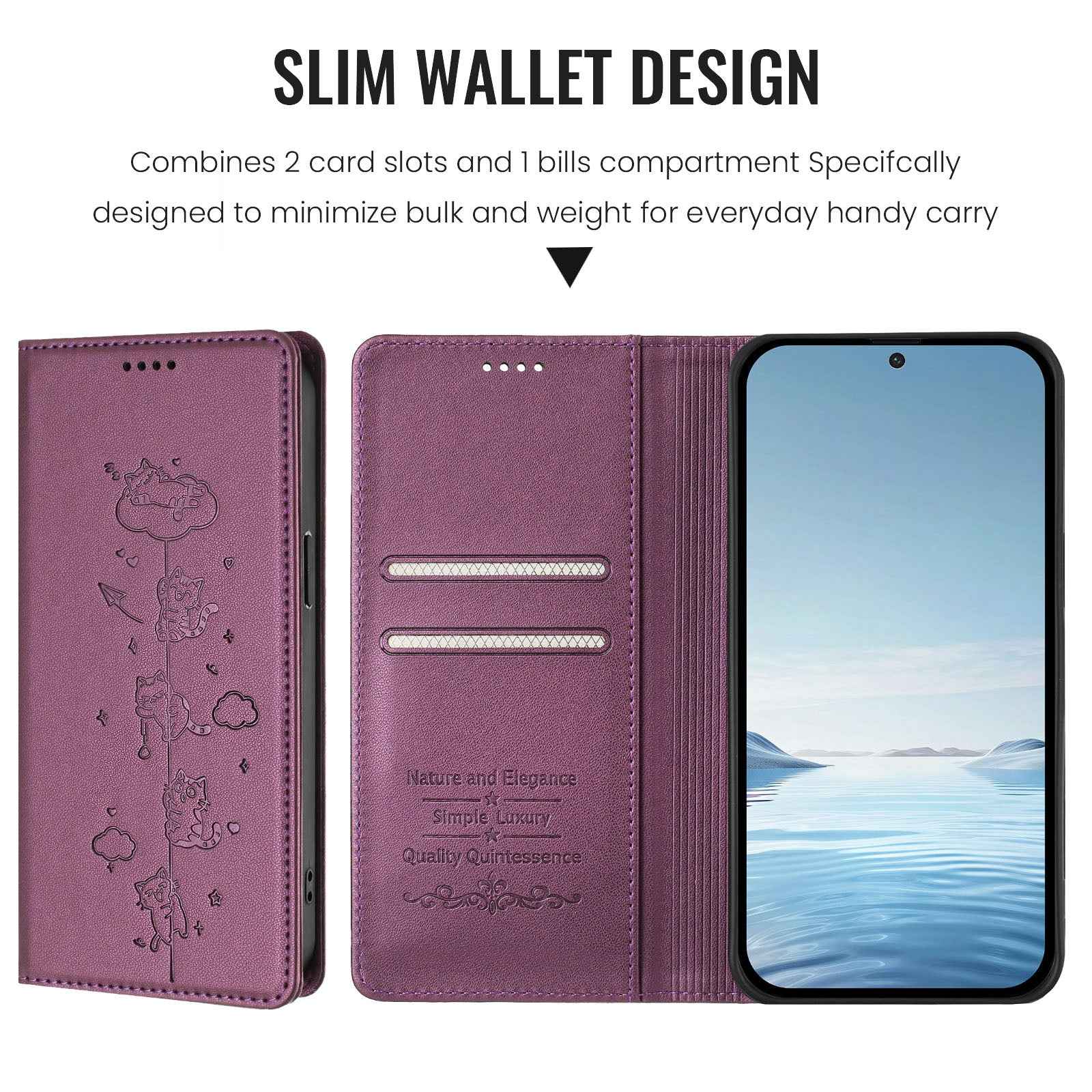 For Xiaomi 17 Ultra 5G Case RFID Blocking Wallet Stand Imprinted Cat Pattern Leather Phone Cover - Purple