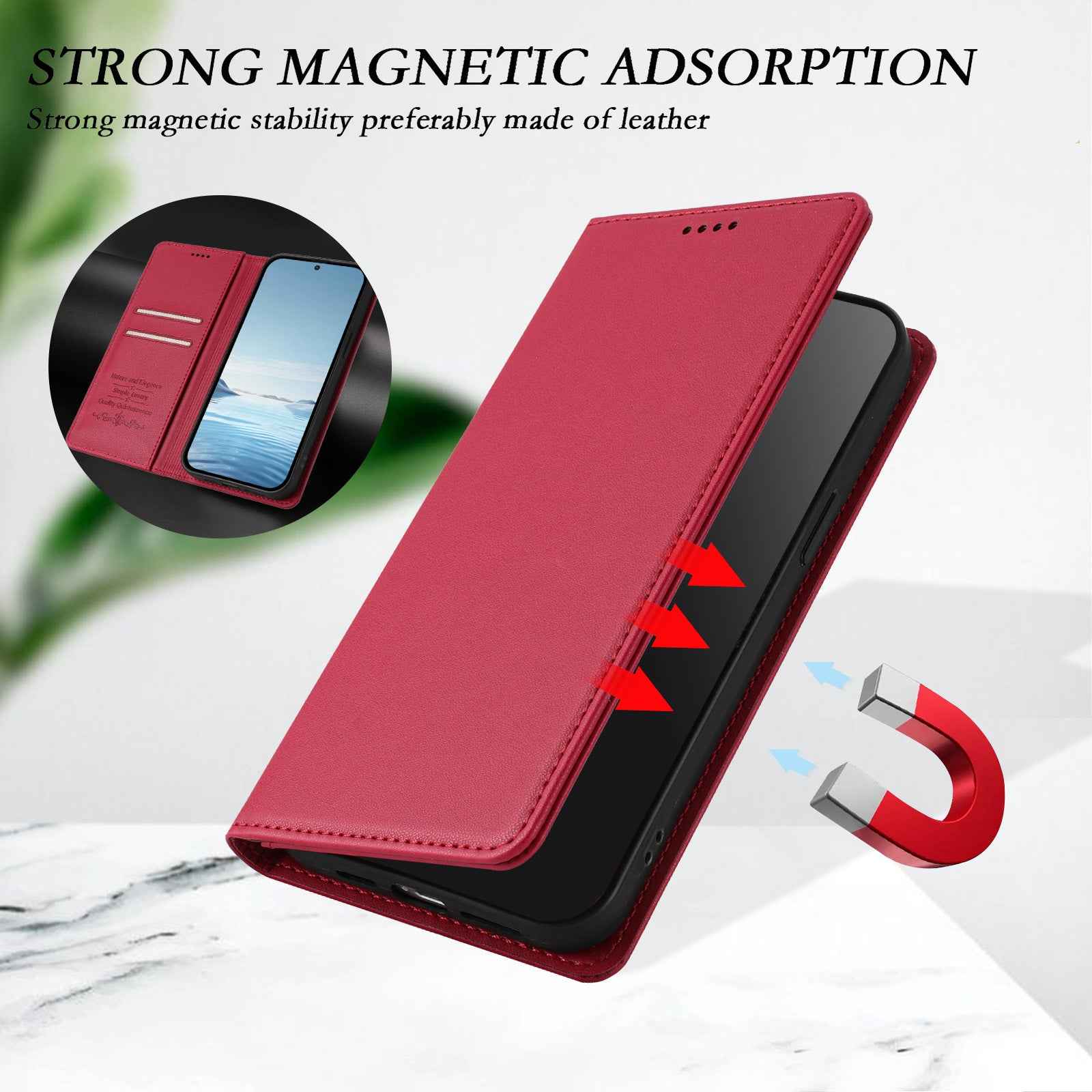 For Xiaomi 17 Ultra 5G Leather Wallet Case Magnetic Closure RFID Blocking Phone Cover - Red