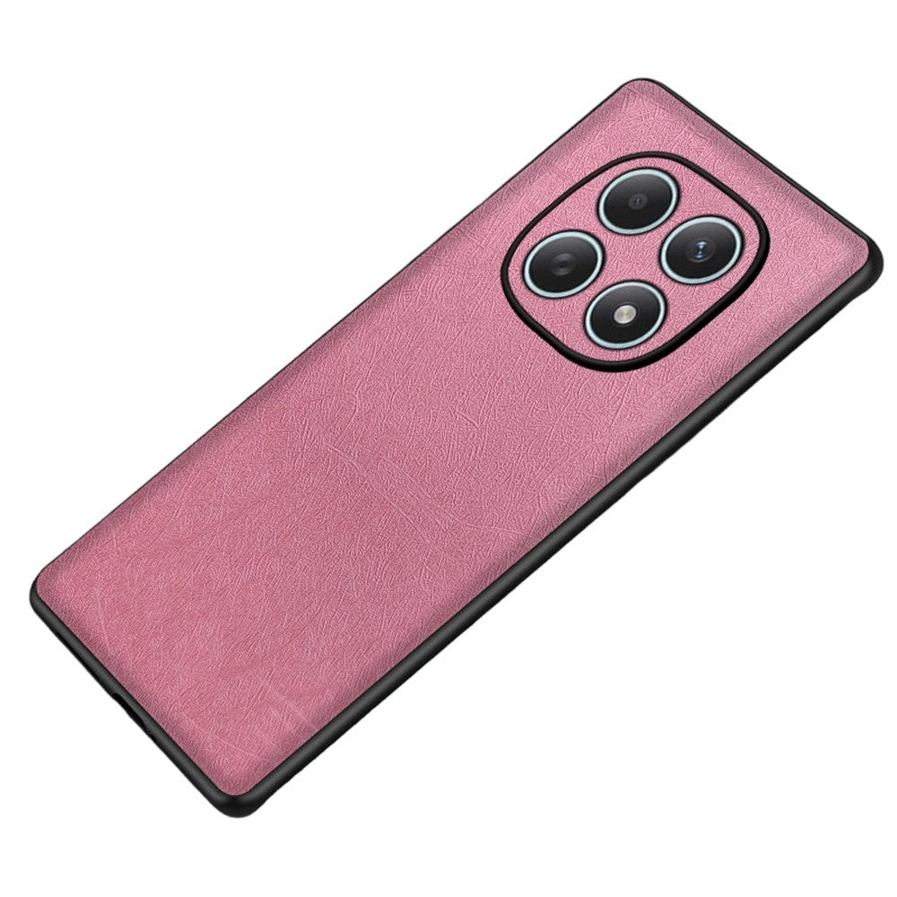 Phone Case For Xiaomi Poco M8 5G / Redmi Note 15 5G (Global) / 15 4G (Global) Silk-Textured PU Leather Coated PC TPU Protective Phone Back Cover - Pink