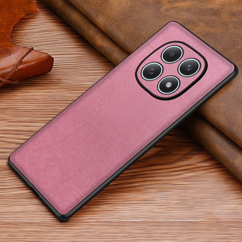 Phone Case For Xiaomi Poco M8 5G / Redmi Note 15 5G (Global) / 15 4G (Global) Silk-Textured PU Leather Coated PC TPU Protective Phone Back Cover - Pink