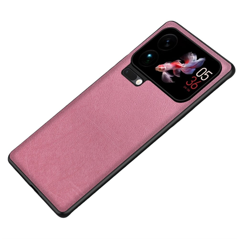 For Xiaomi 17 Pro Max Case Silk-Textured PU Leather Coated PC TPU Protective Phone Back Cover - Pink