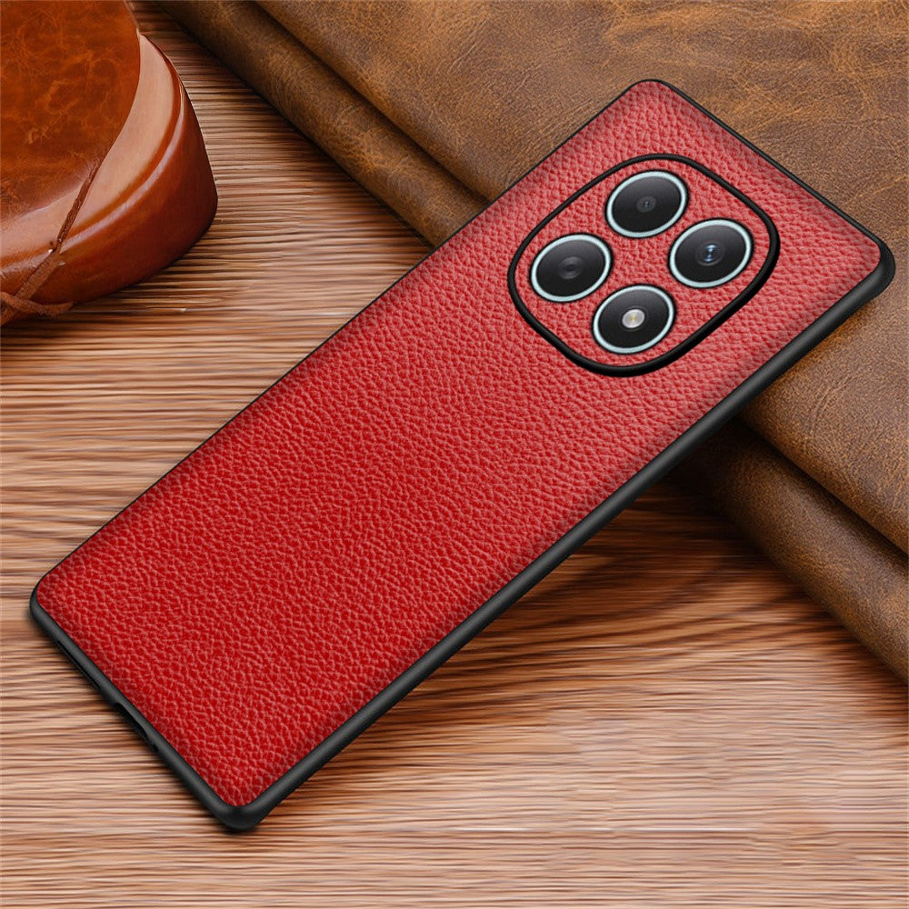 Phone Case For Xiaomi Poco M8 5G / Redmi Note 15 5G (Global) / 15 4G (Global) Litchi Texture PU Leather Coated PC + TPU Protective Phone Back Cover - Red