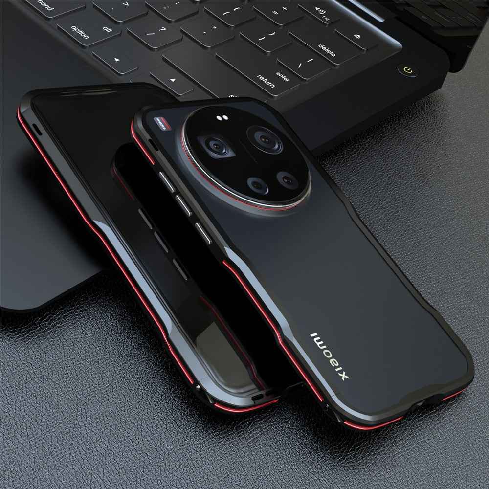 LUPHIE For Xiaomi 17 Ultra 5G Case Metal Bumper Frame Shockproof Phone Cover - Black  /  Red