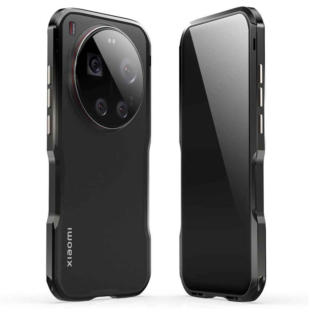 LUPHIE For Xiaomi 17 Ultra 5G Case Metal Bumper Frame Shockproof Phone Cover - Black