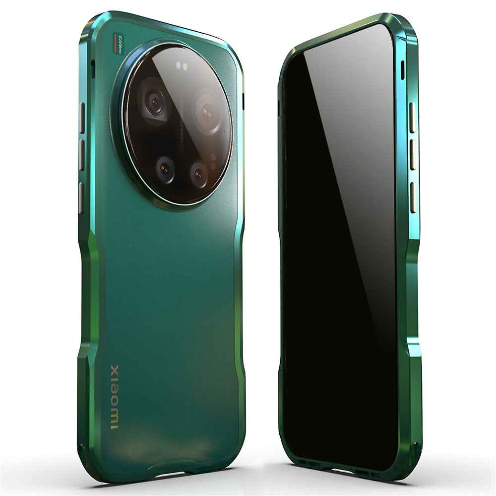 LUPHIE For Xiaomi 17 Ultra 5G Case Metal Bumper Frame Shockproof Phone Cover - Green