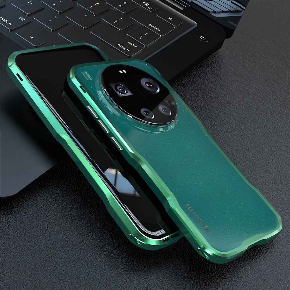 LUPHIE For Xiaomi 17 Ultra 5G Case Metal Bumper Frame Shockproof Phone Cover - Green