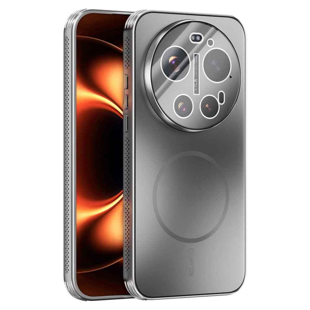 ABEEL For Xiaomi 17 Ultra 5G Magnetic Case TPU PC Cooling Matte Phone Back Cover with Lens Film - Titanium Grey