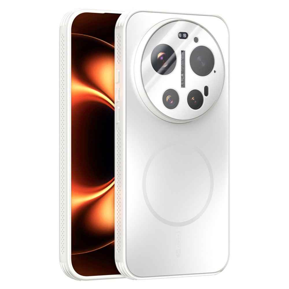 ABEEL For Xiaomi 17 Ultra 5G Magnetic Case TPU PC Cooling Matte Phone Back Cover with Lens Film - White