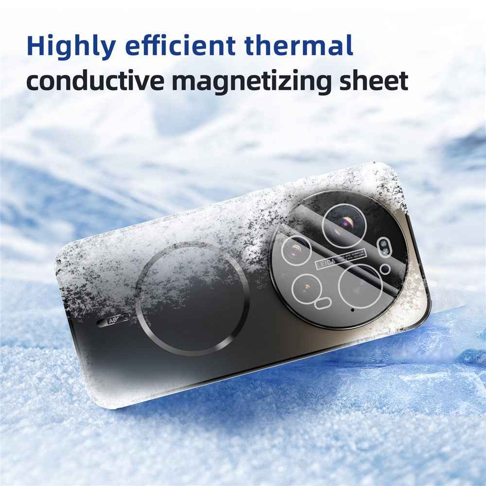 ABEEL For Xiaomi 17 Ultra 5G Magnetic Case TPU PC Cooling Matte Phone Back Cover with Lens Film - Gold
