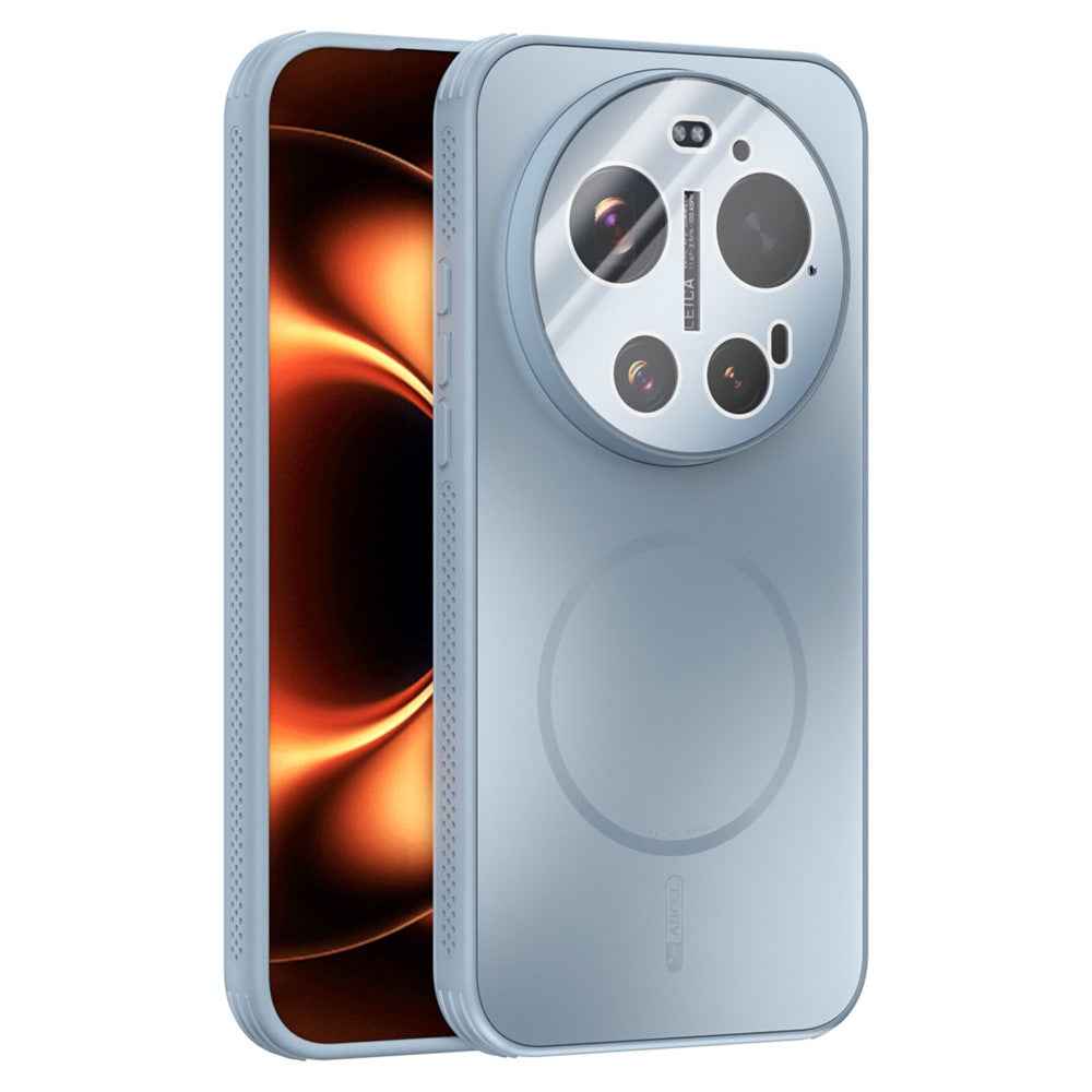 ABEEL For Xiaomi 17 Ultra 5G Magnetic Case TPU PC Cooling Matte Phone Back Cover with Lens Film - Baby Blue