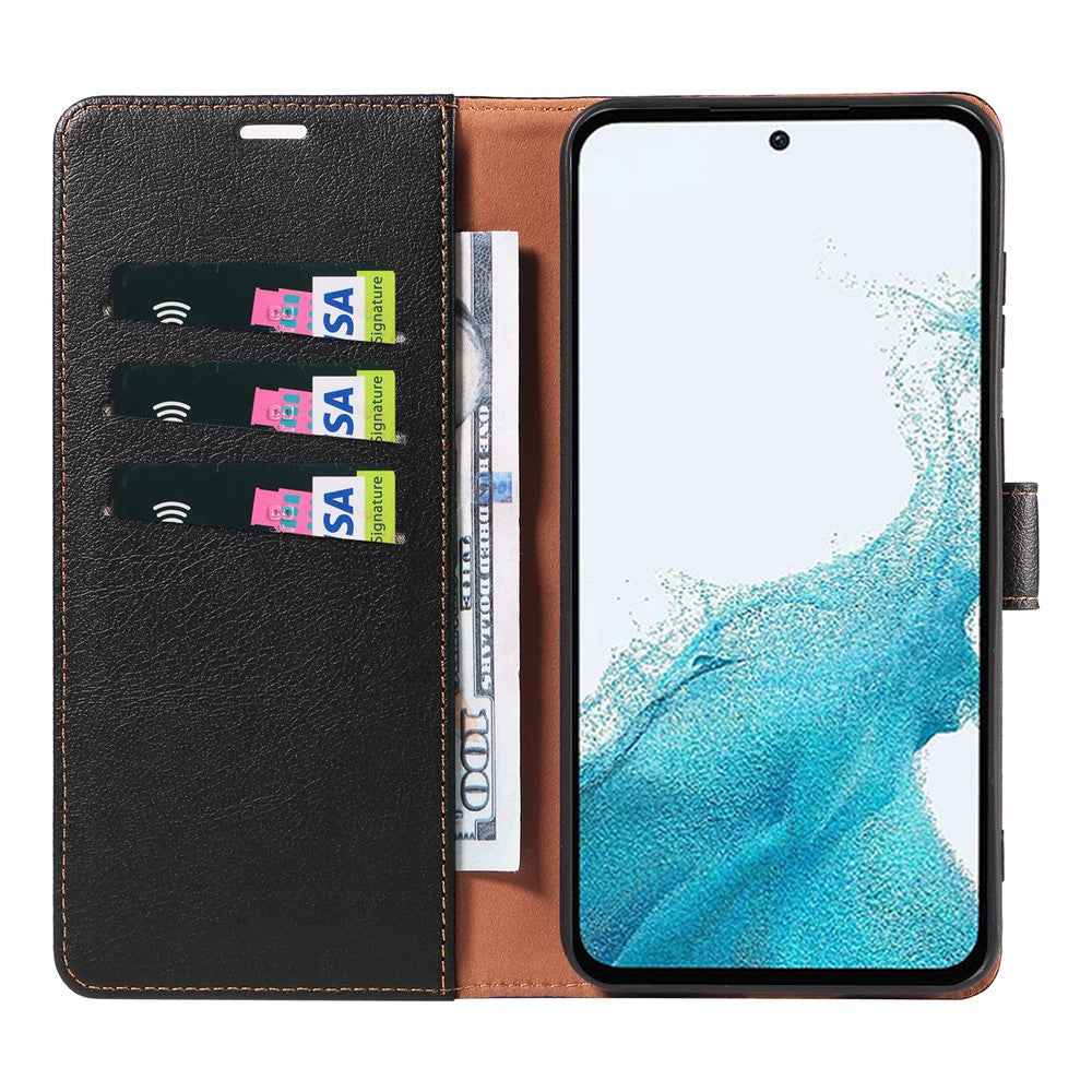 For Samsung Galaxy A57 5G Case Magnetic RFID Blocking Leather Phone Wallet Cover - Brown